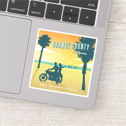Sticker Plages du comté d'Orange, Californie (Détail)