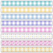 Sticker Plaids de fleurs de printemps de Pâques (Devant)