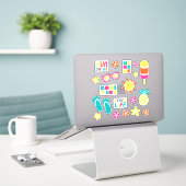 Sticker Plaisir au soleil (Ordinateur portable sur le bureau)