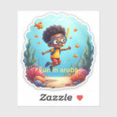 Sticker Plaisir de plongée libre à Aruba (Feuille)