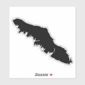 Sticker Plan de l'île de Vancouver - Silhouette BC (Feuille)