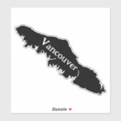 Sticker Plan de l'île de Vancouver - Texte de personnalise (Feuille)