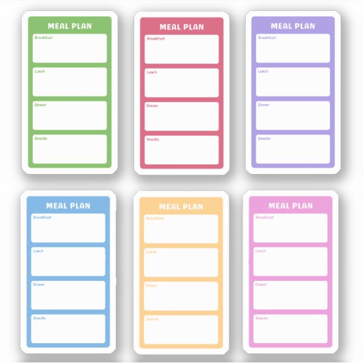 Sticker Plan de repas coloré (Devant)