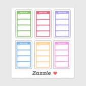 Sticker Plan de repas coloré (Feuille)