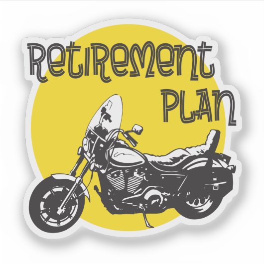 Sticker Plan de retraite amusant avec Motorcycle Graphique (Devant)