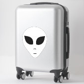 Sticker Plan de visage Alien noir et blanc sur (Sur valise)