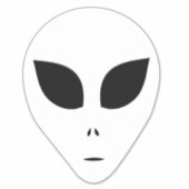 Sticker Plan de visage Alien noir et blanc sur (Devant)