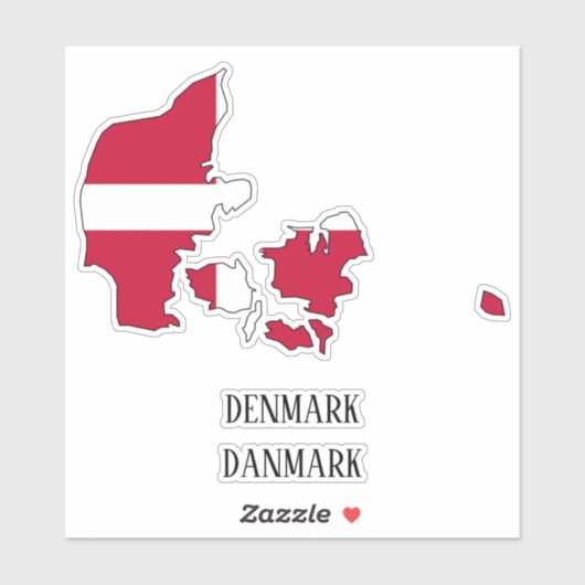 Sticker Plan Drapeau Danemark (Feuille)