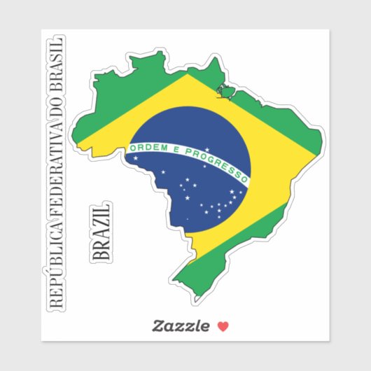 Sticker Plan du drapeau brésilien (Feuille)