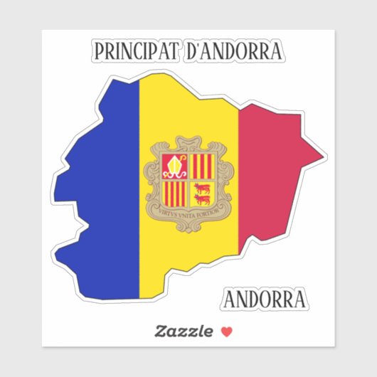 Sticker Plan du drapeau d'Andorre (Feuille)