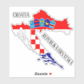 Sticker Plan du drapeau de la Croatie (Feuille)