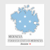 Sticker Plan du drapeau de la Micronésie (Feuille)