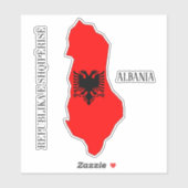 Sticker Plan du drapeau de l'Albanie (Feuille)