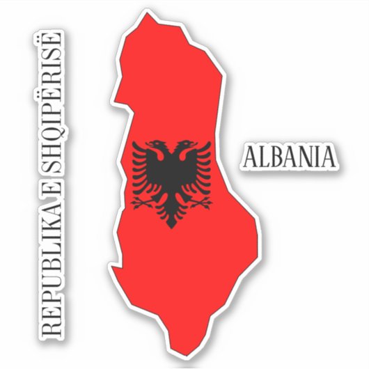 Sticker Plan du drapeau de l'Albanie (Devant)
