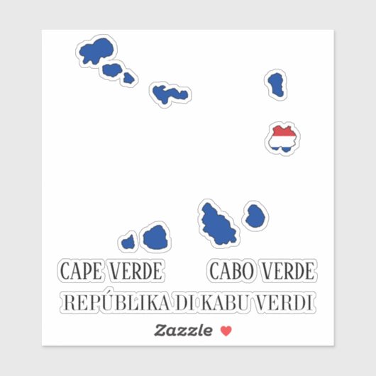 Sticker Plan du drapeau du Cap-Vert (Feuille)