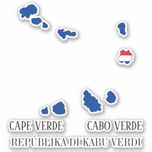 Sticker Plan du drapeau du Cap-Vert (Devant)