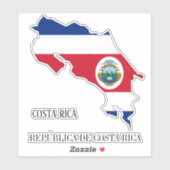 Sticker Plan du drapeau du Costa Rica (Feuille)
