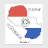 Sticker Plan du drapeau du Paraguay (Feuille)