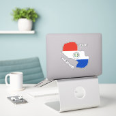 Sticker Plan du drapeau du Paraguay (Ordinateur portable sur le bureau)