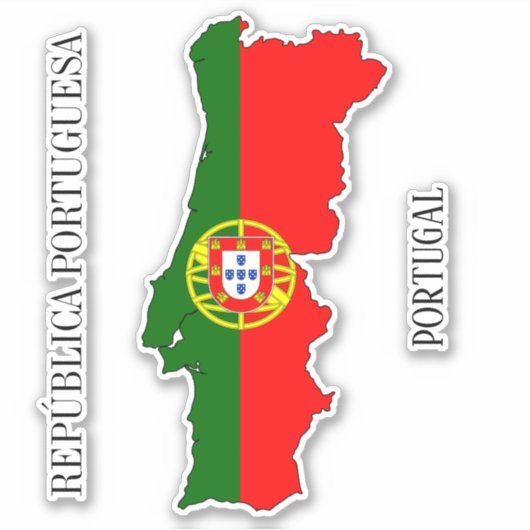 Sticker Plan du drapeau du Portugal (Devant)