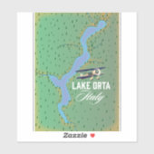 Sticker Plan du lac d'Orta Italie (Feuille)