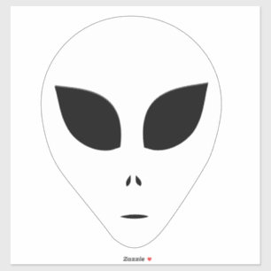 Sticker Plan du visage noir et blanc Alien sur