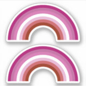 Sticker Planche à lèvres lesbienne Pride arc en ciel (Devant)