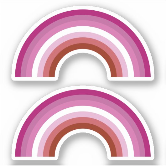 Sticker Planche à lèvres lesbienne Pride arc en ciel (Devant)