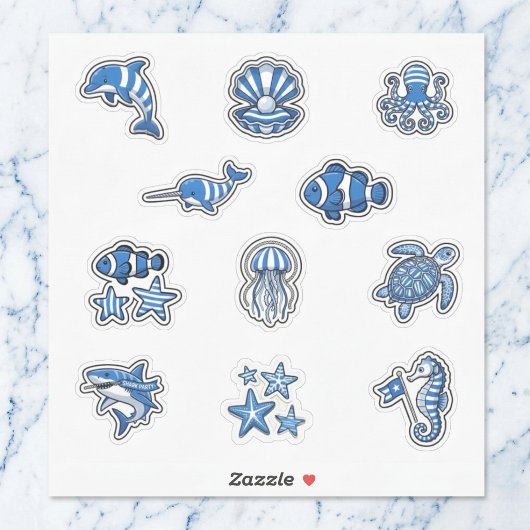 Sticker Planche d'autocollants Deep Blue sur le thème de l