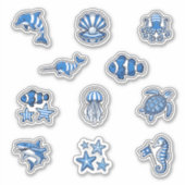 Sticker Planche d'autocollants Deep Blue sur le thème de l (Devant)
