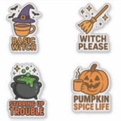 Sticker Planche d'autocollants Halloween Sorcière de base (Devant)