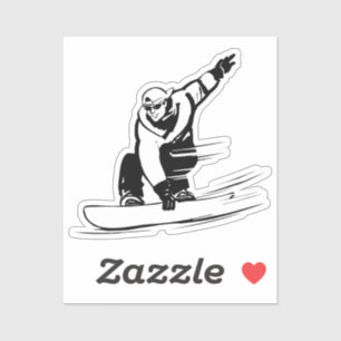 Sticker Planchiste Snowboard Amour Sports Forme