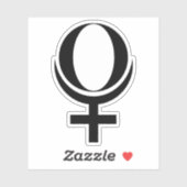 Sticker Planet Pluto Symbol (black) (Feuille)