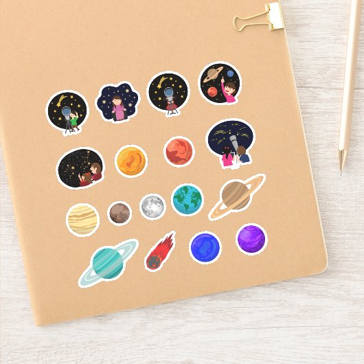 Sticker Planétarium Astronomie Enfants Planète éducative (Carnet)