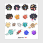 Sticker Planétarium Astronomie Enfants Planète éducative (Feuille)