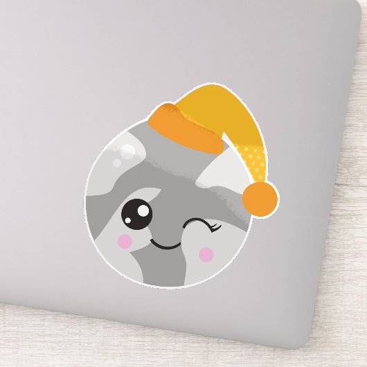 Sticker Planète couchée, Planète mignonne, Planète avec ca (Détail)