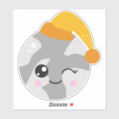 Sticker Planète couchée, Planète mignonne, Planète avec ca (Feuille)