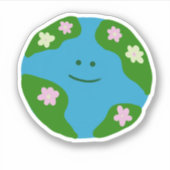 Sticker Planète souriante Terre (Devant)