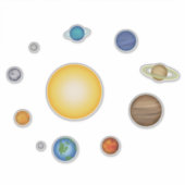 Sticker Planètes du système solaire Ensemble de 11 Créatif (Devant)