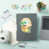 Sticker Planeur Jardin mignon avec Arc-en-ciel et Clover (Couverture iPad)