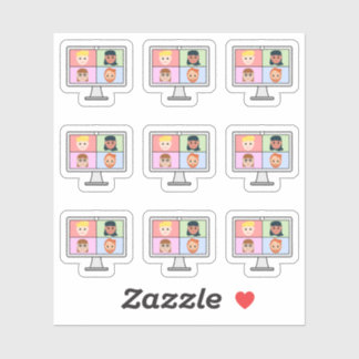 Sticker Planificateur Bujo de réunion par appel vidéo en c