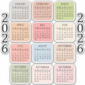 Sticker Planificateur de calendrier micro 2026 Bujo (Devant)