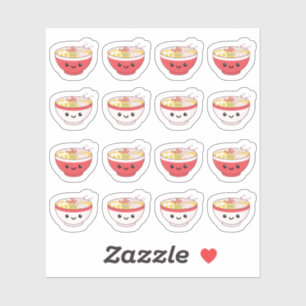 Sticker Planificateur de nourriture japonaise Kawaii bol d