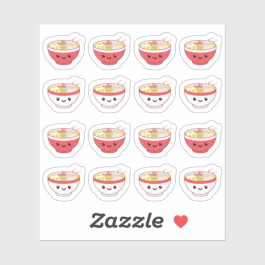 Sticker Planificateur de nourriture japonaise Kawaii Ramen (Feuille)