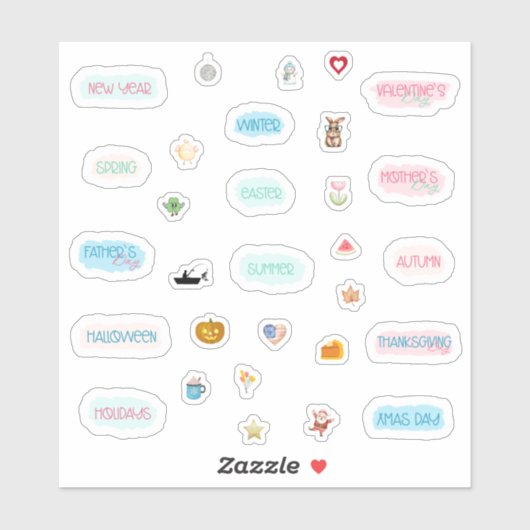 Sticker Planificateur de vacances saisonnier et Journal de (Feuille)