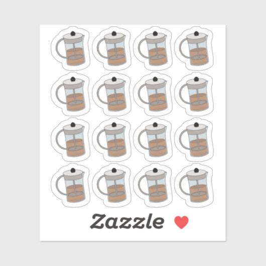 Sticker Planificateur fonctionnel de pause café à la press (Feuille)