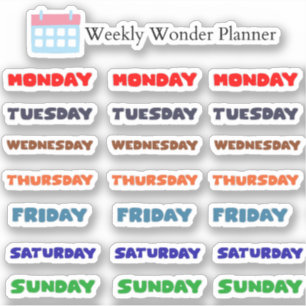 Sticker Planificateur hebdomadaire Wonder
