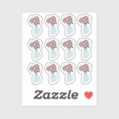 Sticker Planner Vase de fleurs vert (Feuille)