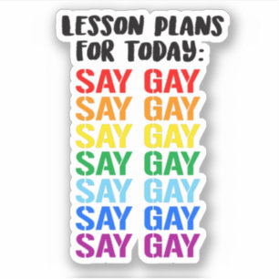 Sticker Plans de cours pour aujourd'hui : DIRE GAY
