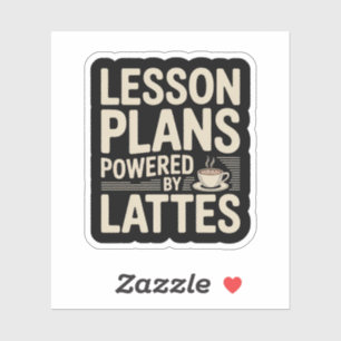 Sticker Plans de leçons alimentés par Lattes Café de l'ens